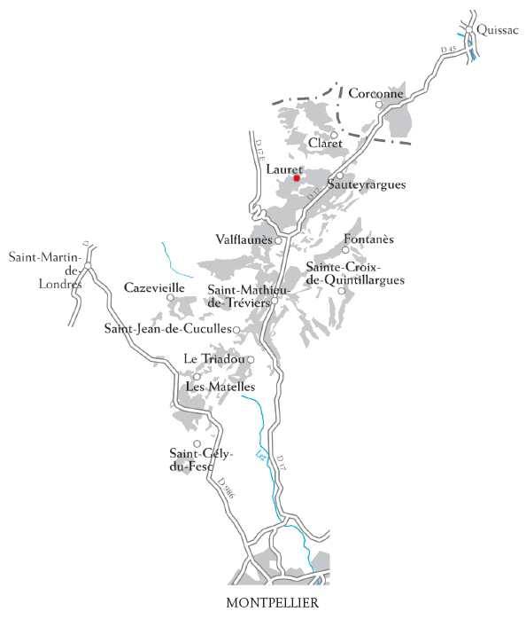 map of Pic Saint Loup AOC map of Pic Saint Loup AOC