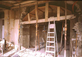 the ancient water tank in the orangery